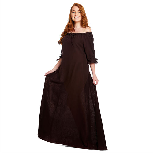 Image produit Robe Médiévale à Manches Courtes Marron