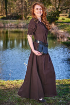 Image produit Robe Médiévale à Manches Courtes Marron