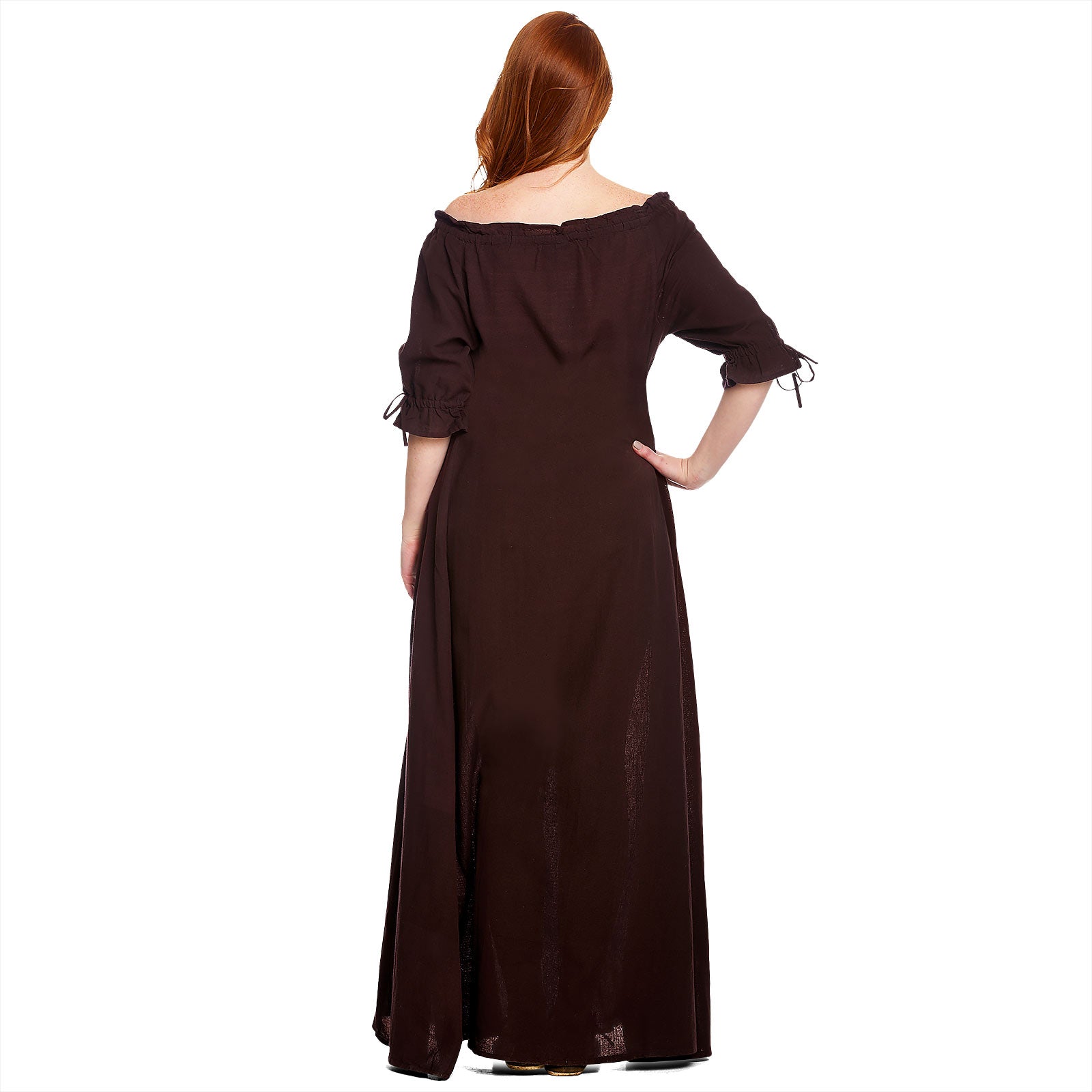 Image produit Robe Médiévale à Manches Courtes Marron