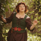 Image produit Robe Médiévale à Manches Courtes Marron
