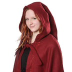 Image produit Cape médiévale avec capuche et broderie rouge