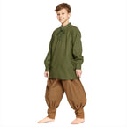 Image produit Chemise médiévale pour enfants avec laçage arrière noble vert