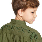 Image produit Chemise médiévale pour enfants avec laçage arrière noble vert