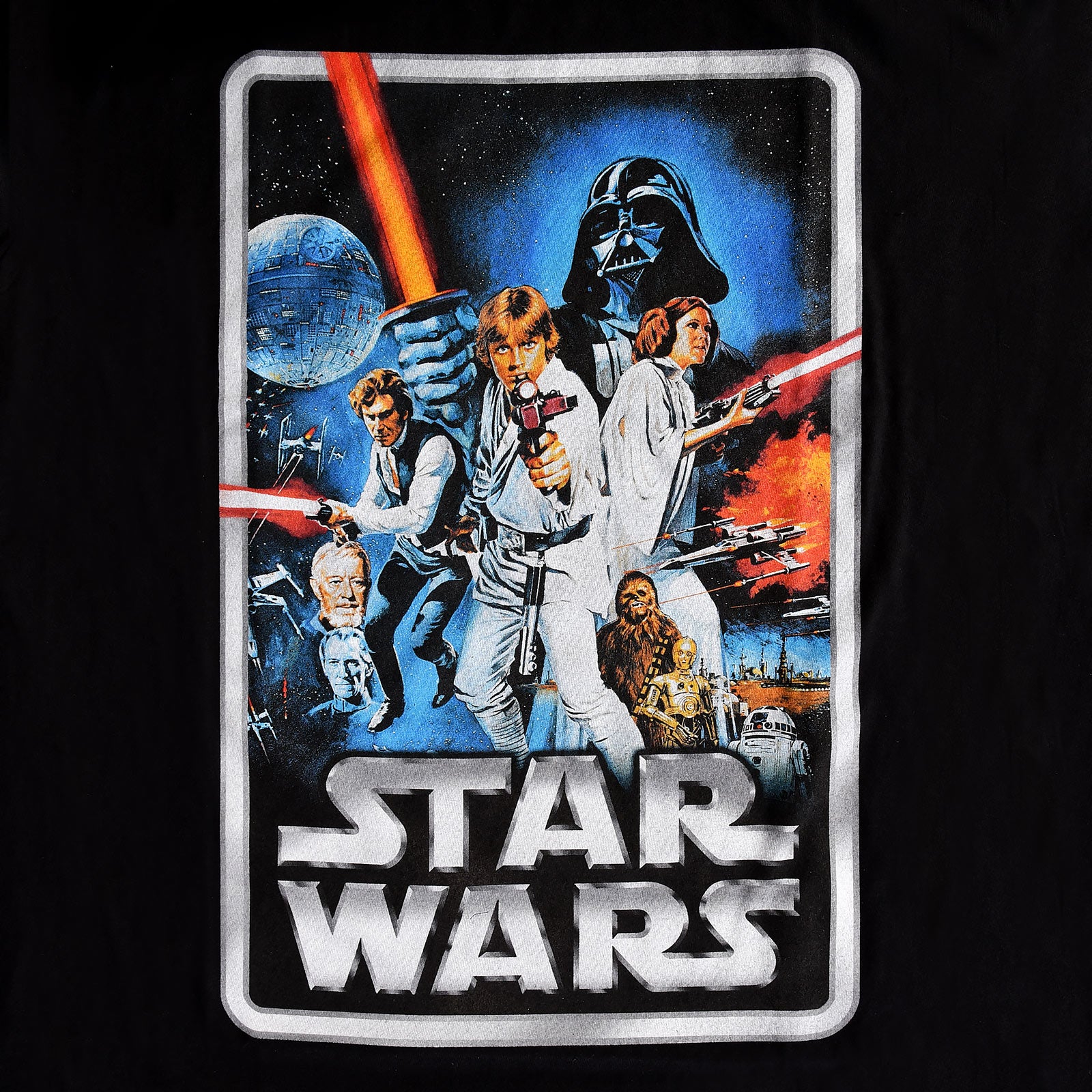 Image produit Star Wars - T-shirt affiche de film rétro noir