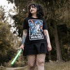 Image produit Star Wars - T-shirt affiche de film rétro noir