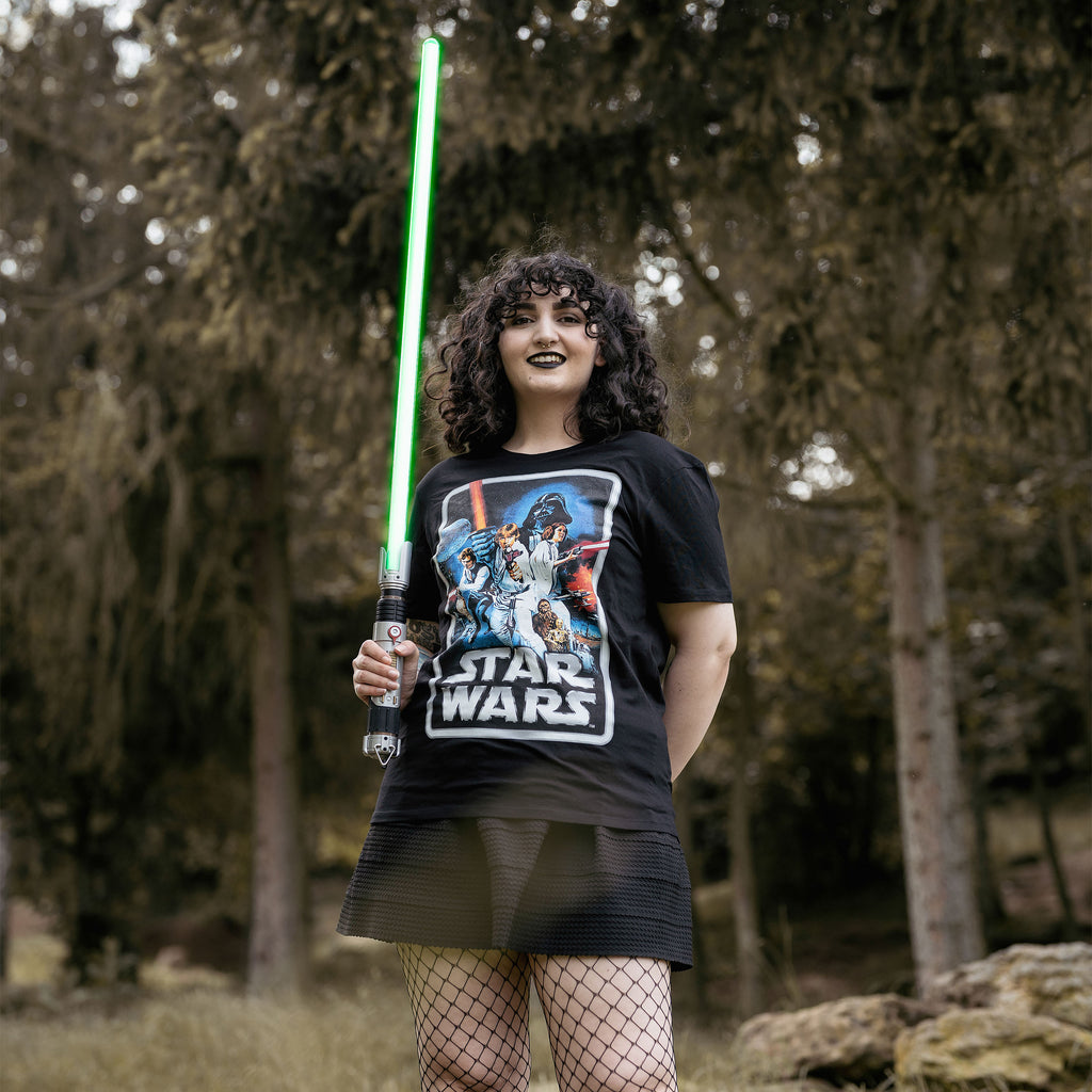 Image produit Star Wars - T-shirt affiche de film rétro noir
