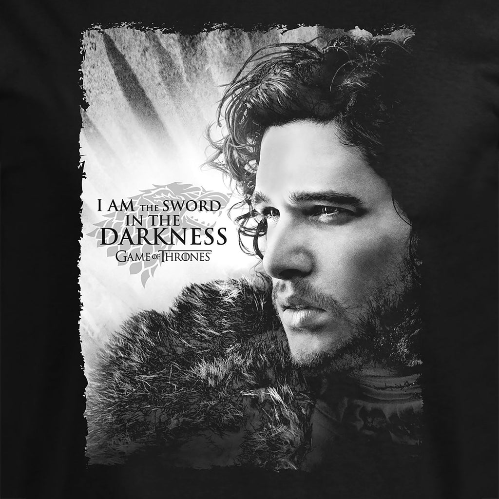 Image produit Game of Thrones - Jon Snow épée dans l'obscurité T-shirt noir