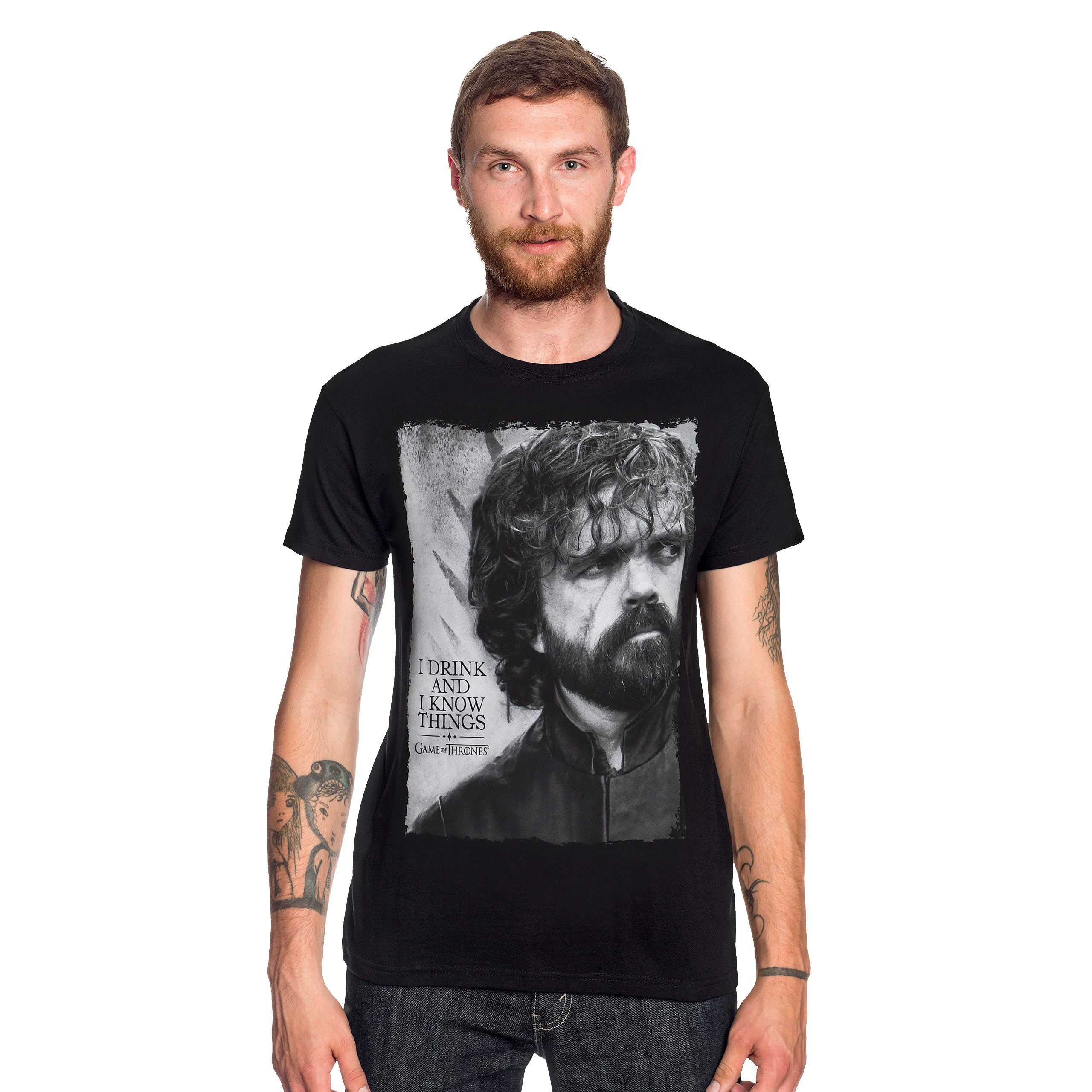 Image produit Game of Thrones - Tyrion Boire et Savoir des choses T-shirt noir