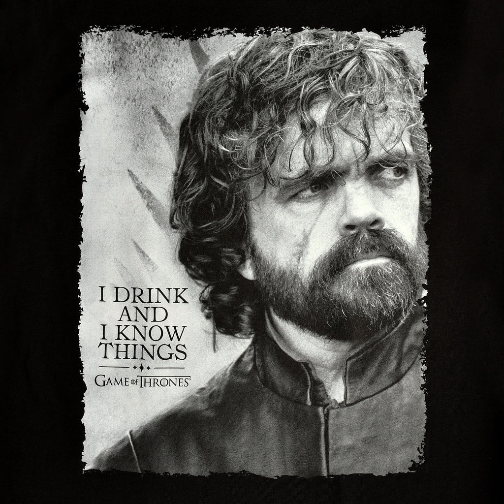 Image produit Game of Thrones - Tyrion Boire et Savoir des choses T-shirt noir