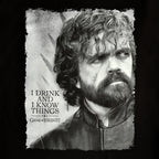Image produit Game of Thrones - Tyrion Boire et Savoir des choses T-shirt noir