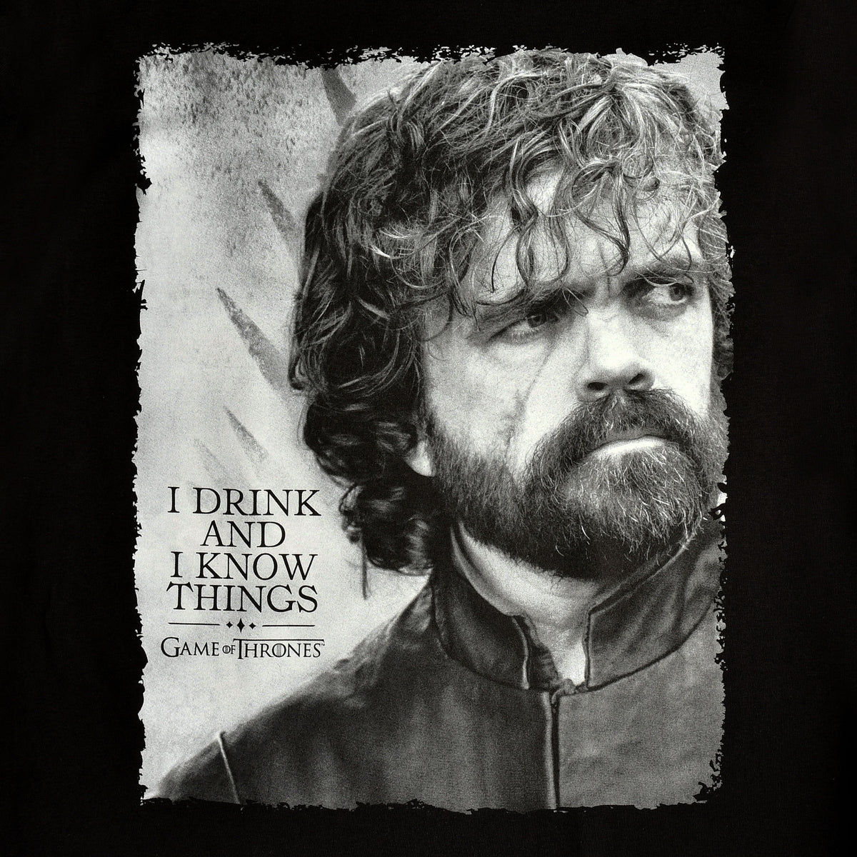 Image produit Game of Thrones - Tyrion Boire et Savoir des choses T-shirt noir