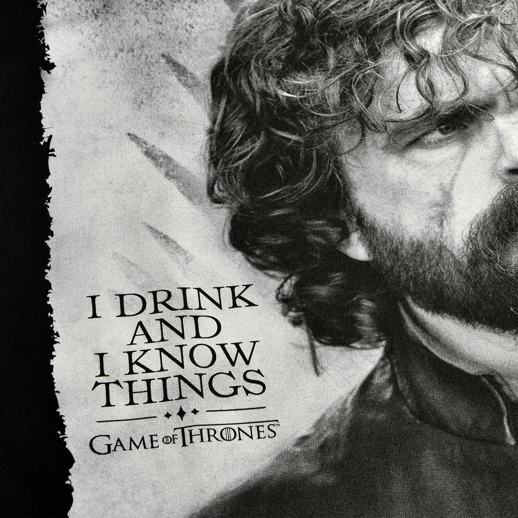 Image produit Game of Thrones - Tyrion Boire et Savoir des choses T-shirt noir
