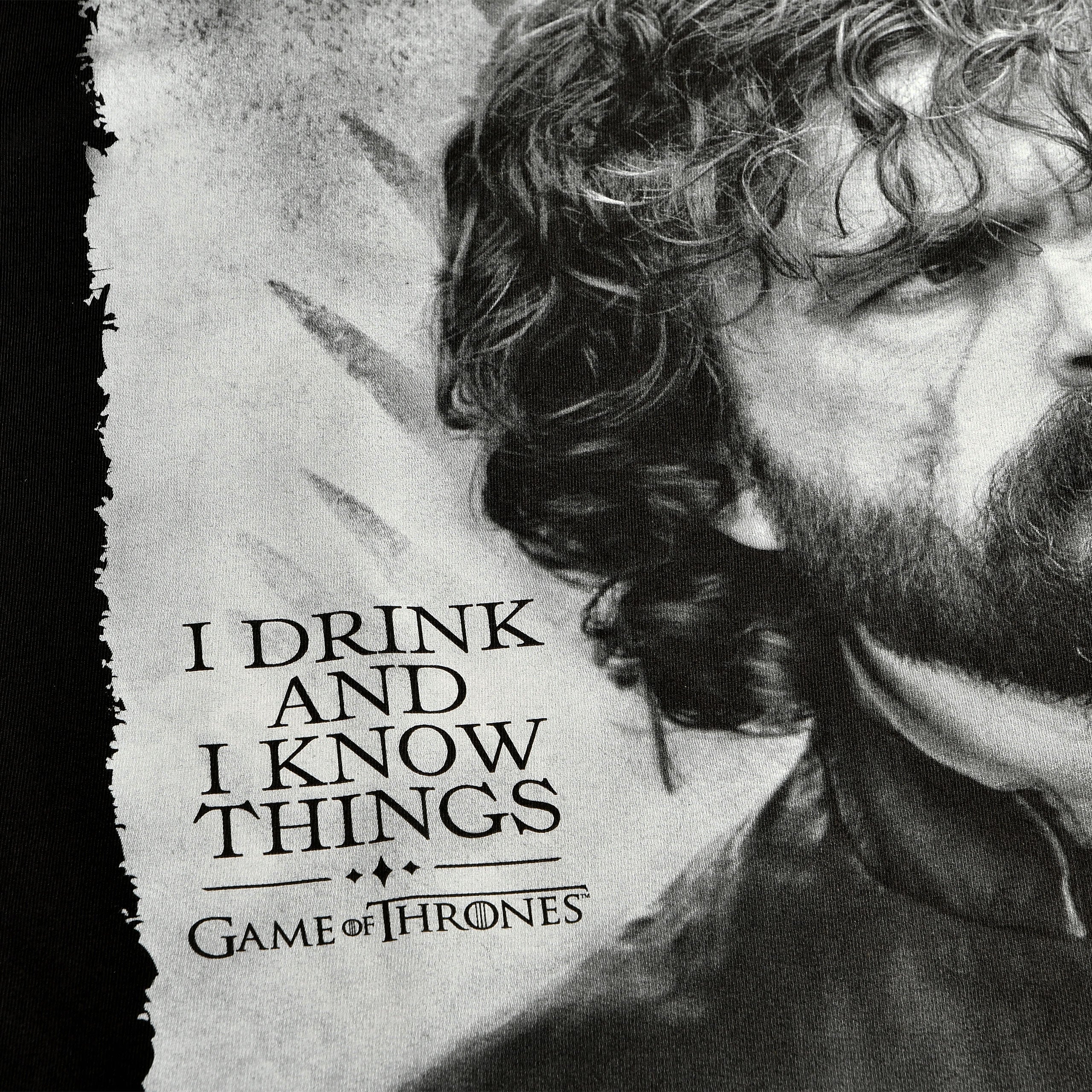 Image produit Game of Thrones - Tyrion Boire et Savoir des choses T-shirt noir