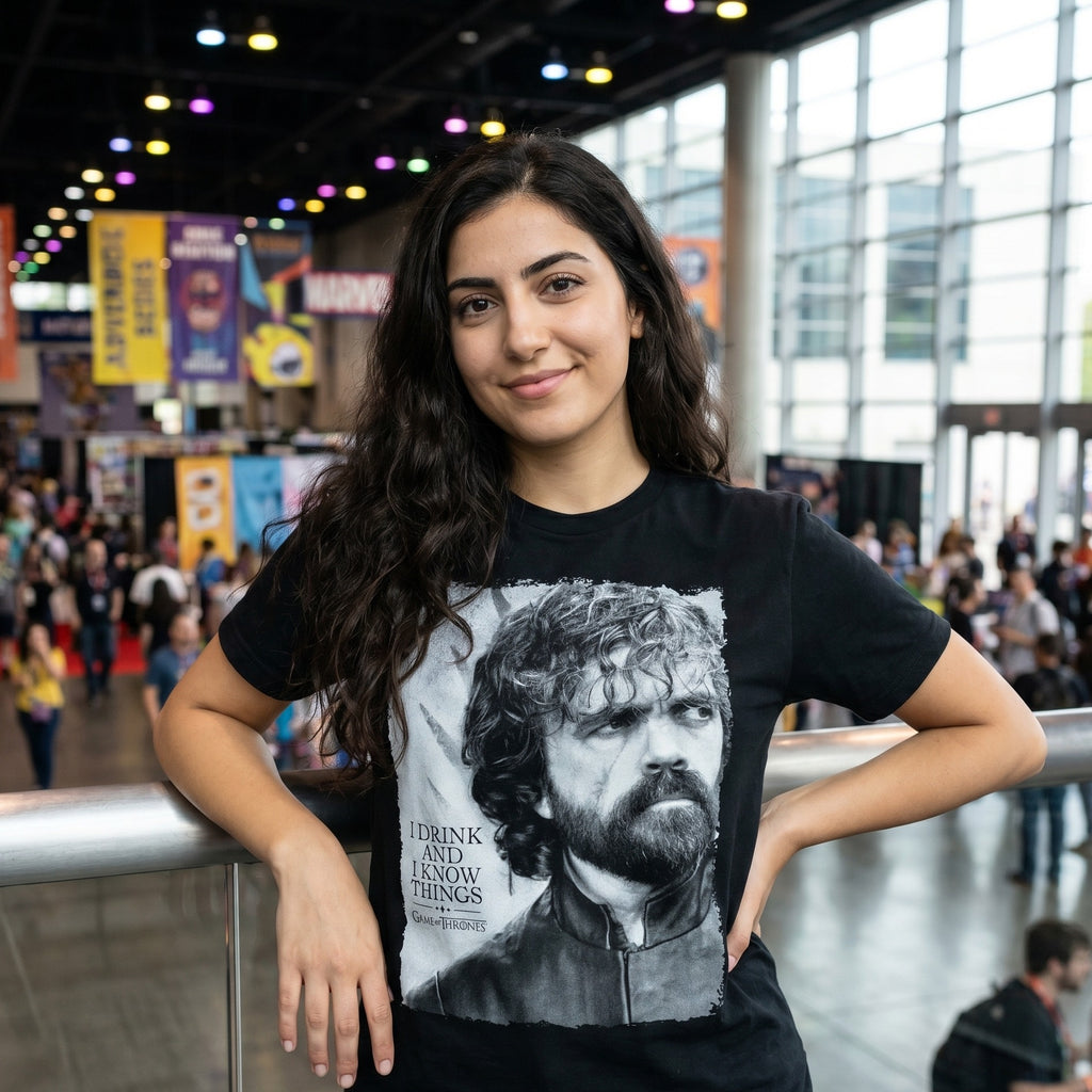 Image produit Game of Thrones - Tyrion Boire et Savoir des choses T-shirt noir