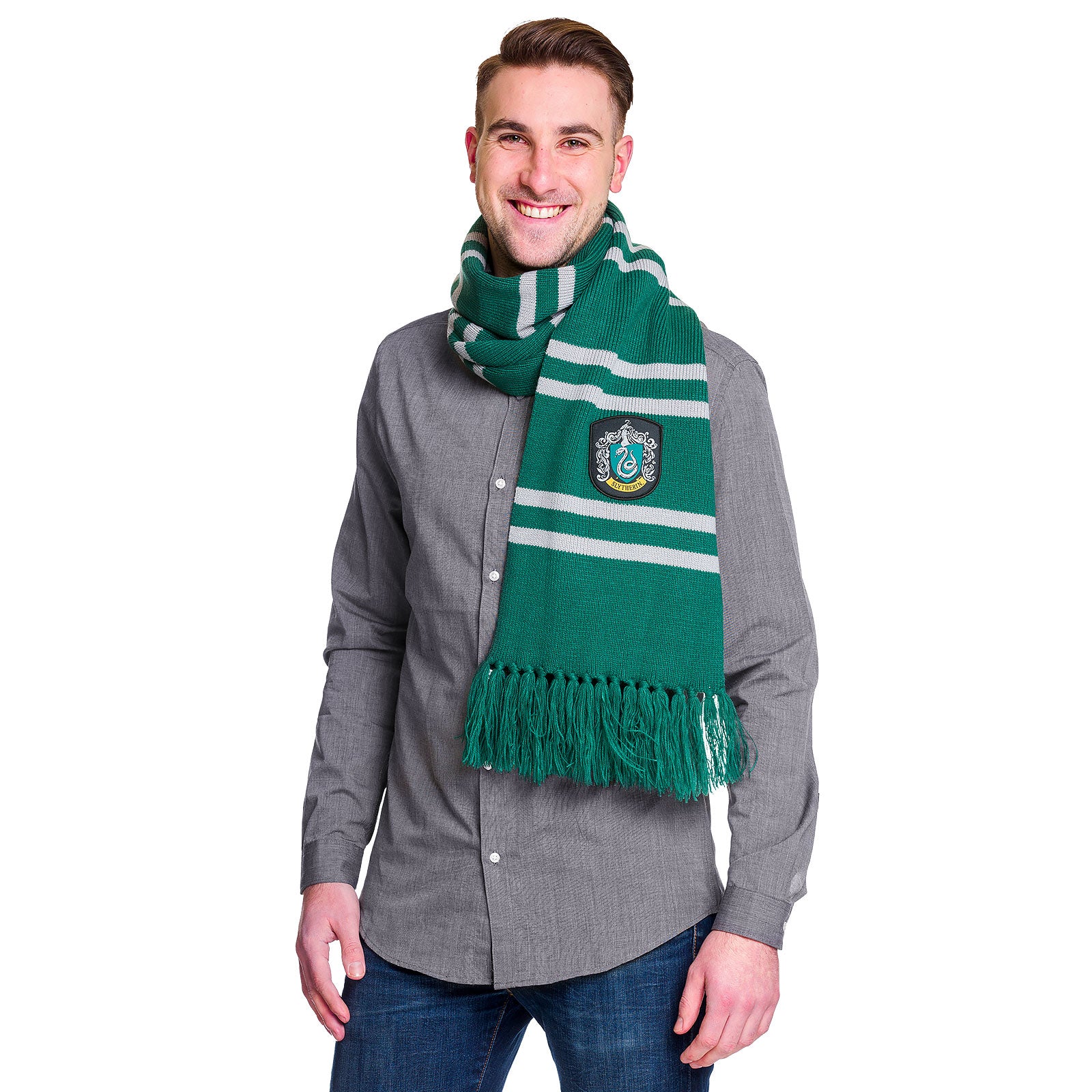 Image produit Harry Potter - Echarpe en tricot Slytherin gris-vert