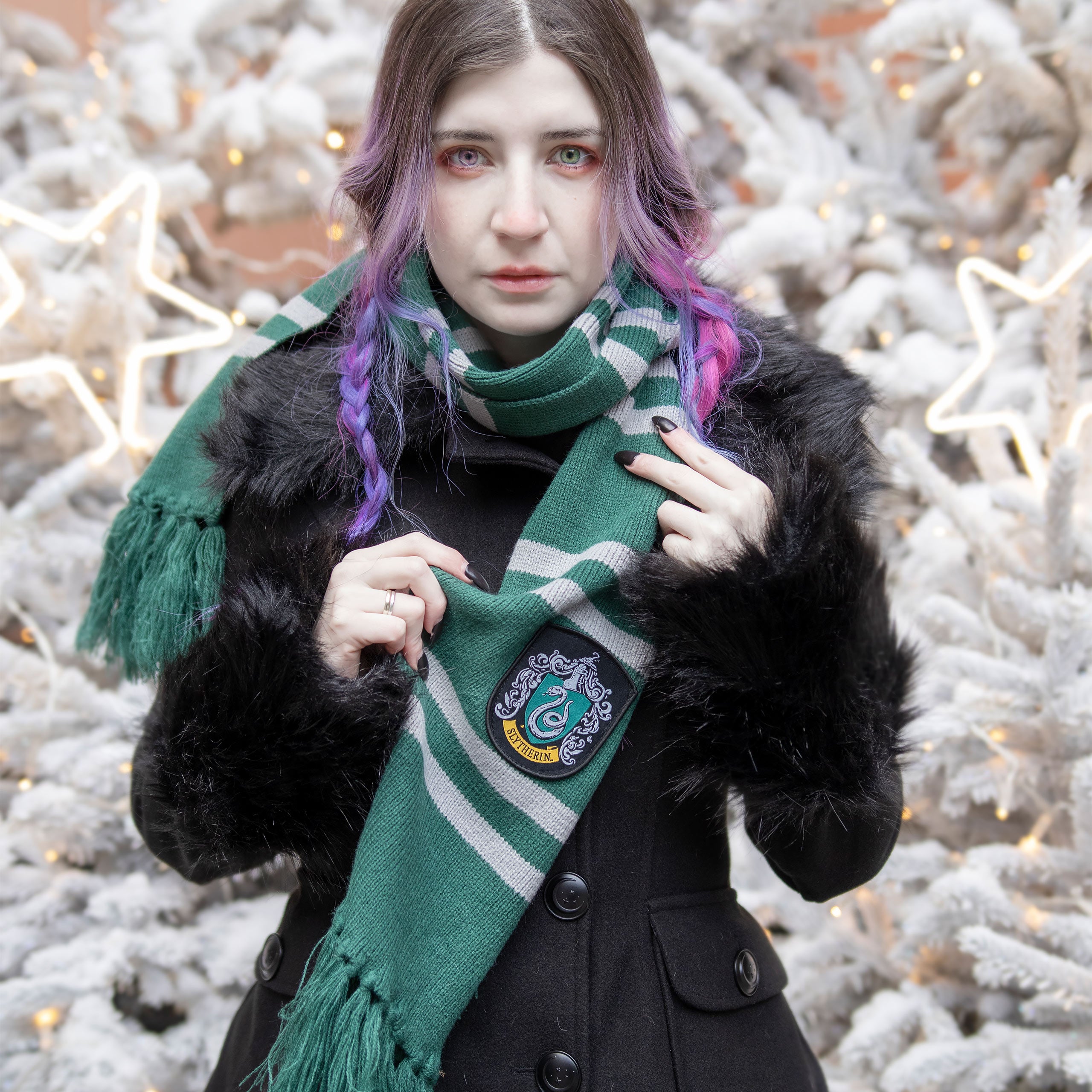 Image produit Harry Potter - Echarpe en tricot Slytherin gris-vert