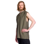 Image produit Chemise médiévale sans manches olive à lacets
