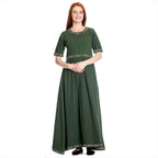 Image produit Robe médiévale Ennlin à manches courtes verte
