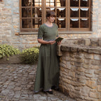 Image produit Robe médiévale Ennlin à manches courtes verte