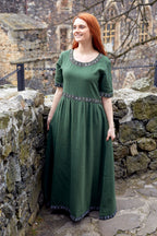 Image produit Robe médiévale Ennlin à manches courtes verte