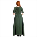 Image produit Robe médiévale Ennlin à manches courtes verte