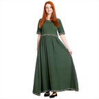 Image produit Robe médiévale Ennlin à manches courtes verte