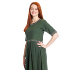 Image produit Robe médiévale Ennlin à manches courtes verte