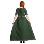 Image produit Robe médiévale Ennlin à manches courtes verte