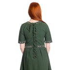 Image produit Robe médiévale Ennlin à manches courtes verte