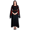 Image produit Robe médiévale à capuche Isolde noir-rouge