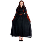 Image produit Robe médiévale à capuche Isolde noir-rouge