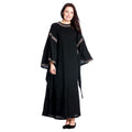 Image produit Robe médiévale Ida avec manches trompette noires