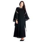 Image produit Robe médiévale Ida avec manches trompette noires
