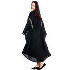 Image produit Robe médiévale Ida avec manches trompette noires