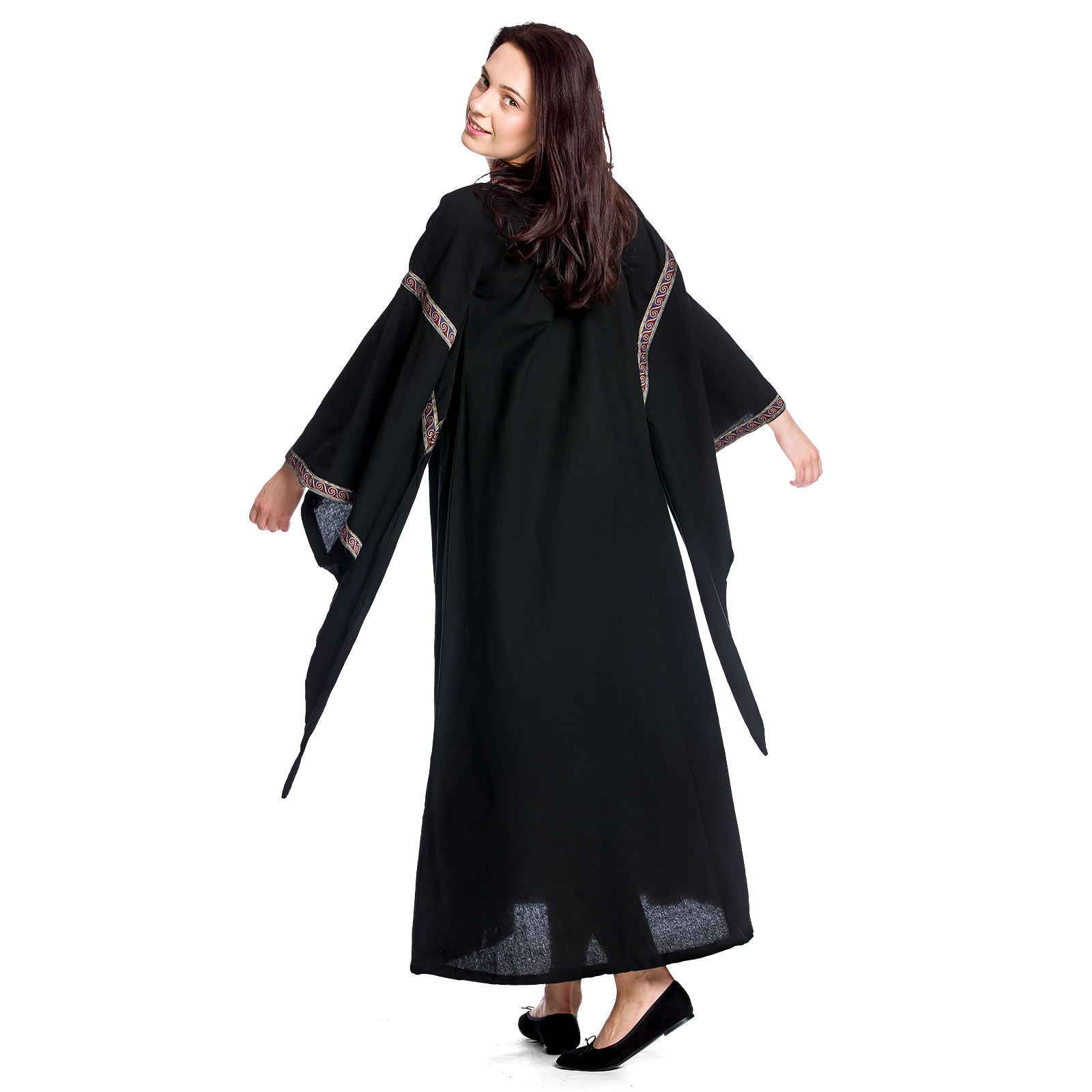 Image produit Robe médiévale Ida avec manches trompette noires