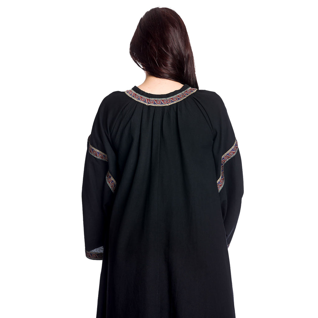 Image produit Robe médiévale Ida avec manches trompette noires