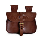 Image produit Bourse de ceinture médiévale avec embossage marron