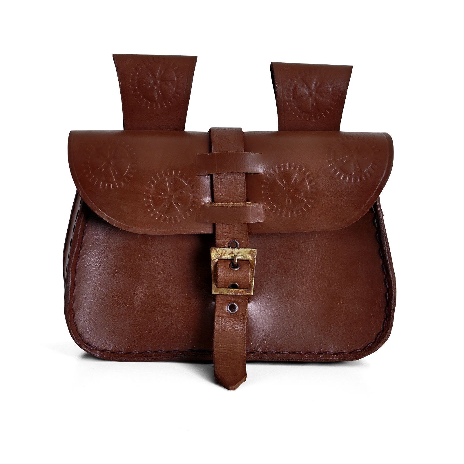 Image produit Bourse de ceinture médiévale avec embossage marron