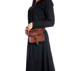 Image produit Bourse de ceinture médiévale avec embossage marron