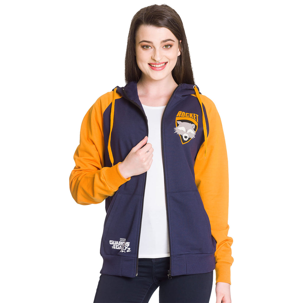 Image produit Gardiens de la Galaxie - Sweat à capuche Rocket Raccoon bleu