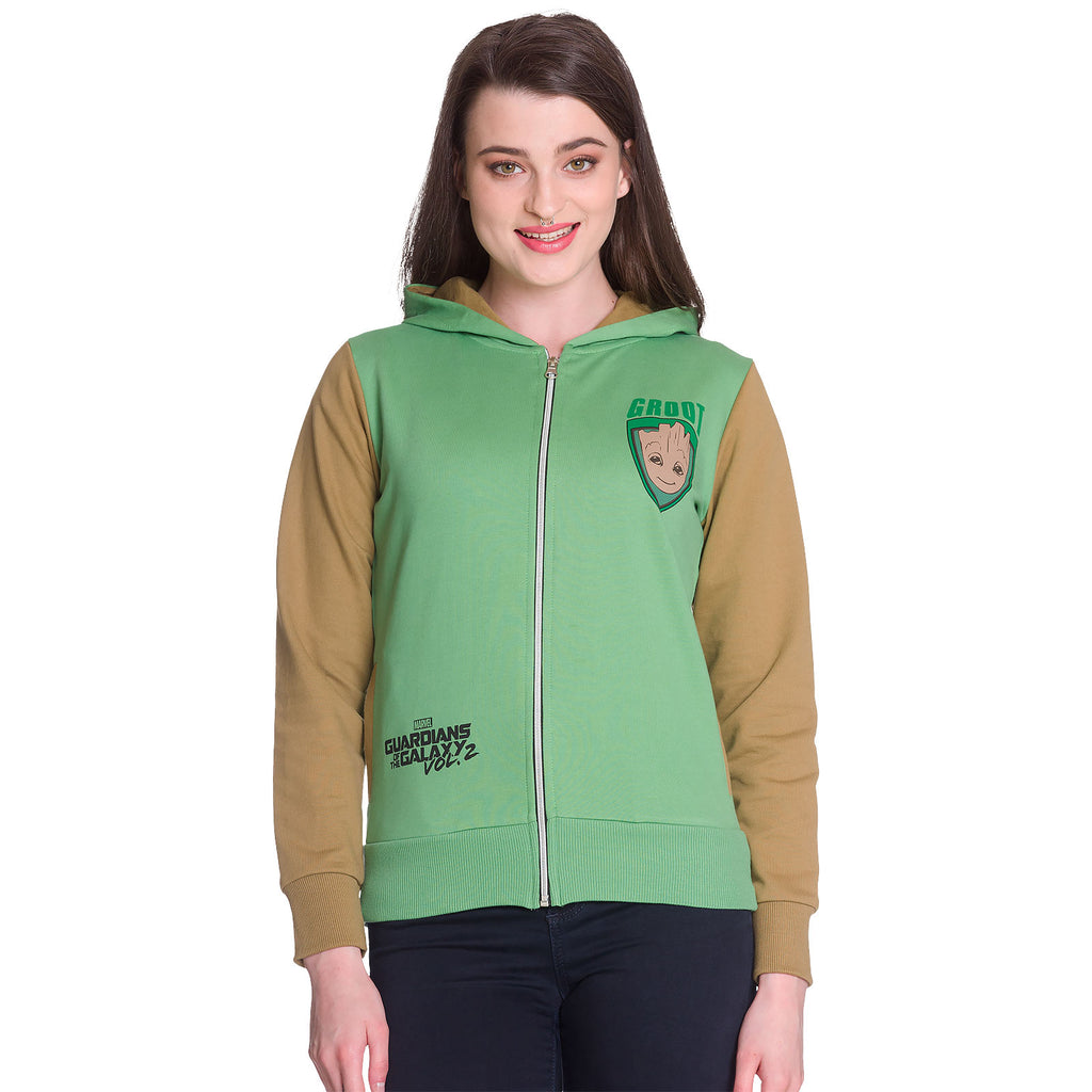 Image produit Les Gardiens de la Galaxie - Sweat à capuche Groot pour femmes vert