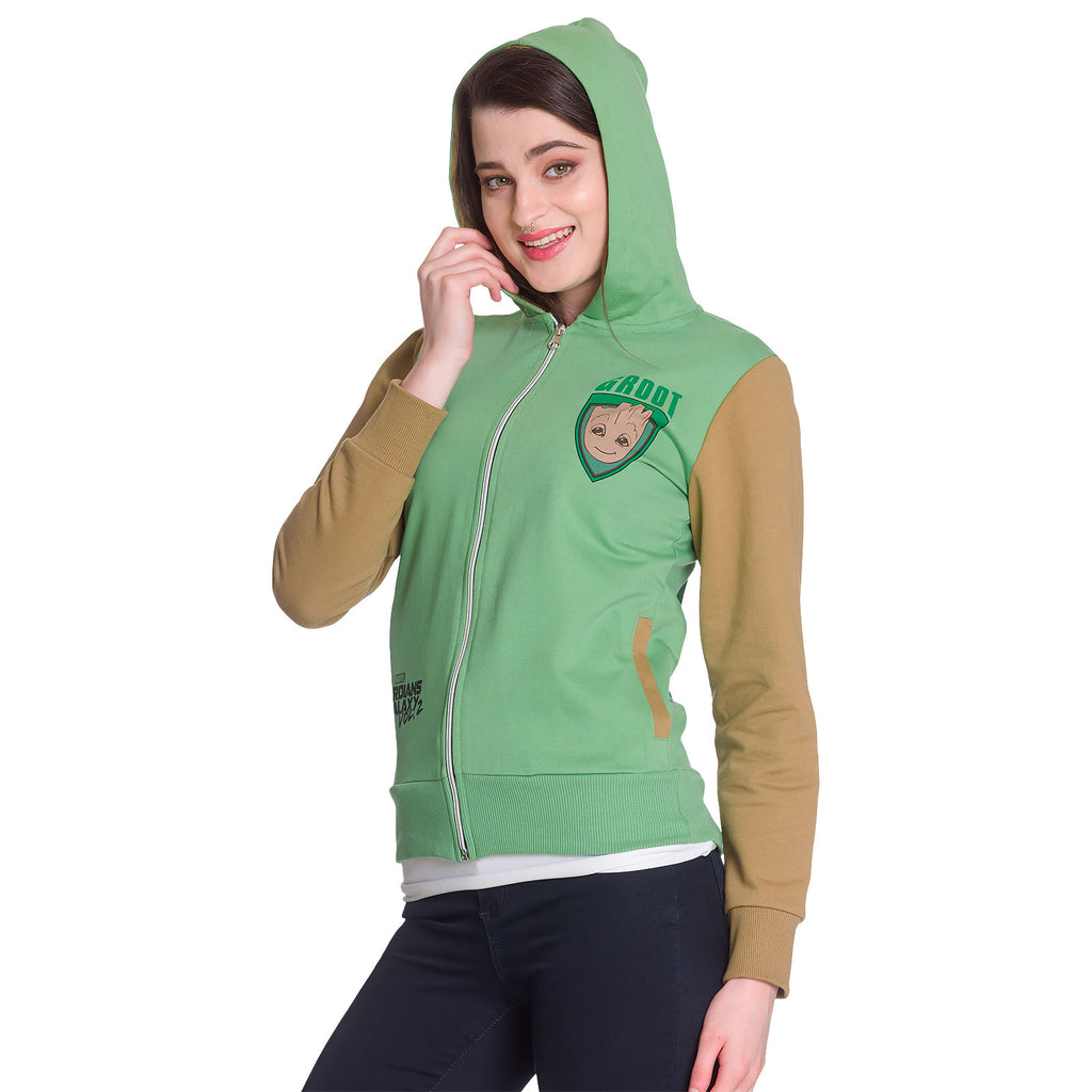 Image produit Les Gardiens de la Galaxie - Sweat à capuche Groot pour femmes vert