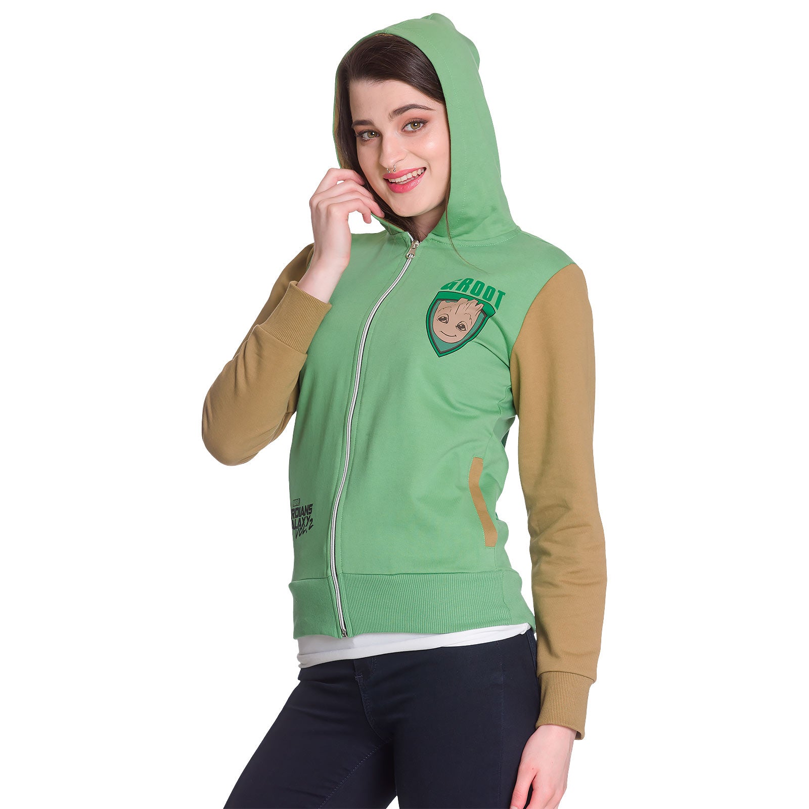 Image produit Les Gardiens de la Galaxie - Sweat à capuche Groot pour femmes vert