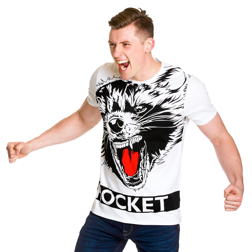 Image produit Les Gardiens de la Galaxie - T-shirt Rocket en taille réelle blanc