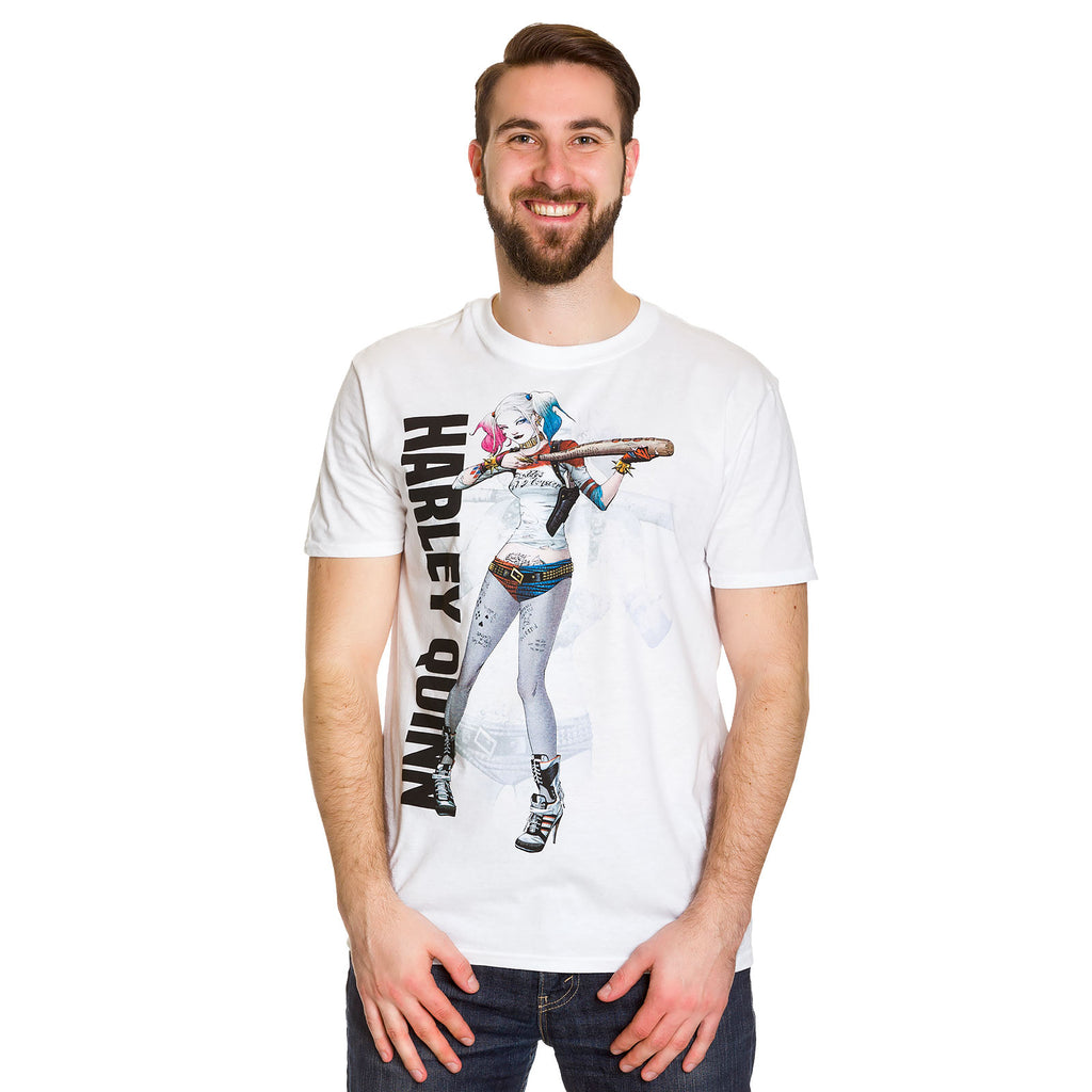 Image produit Suicide Squad - T-shirt affiche Harley Quinn blanc