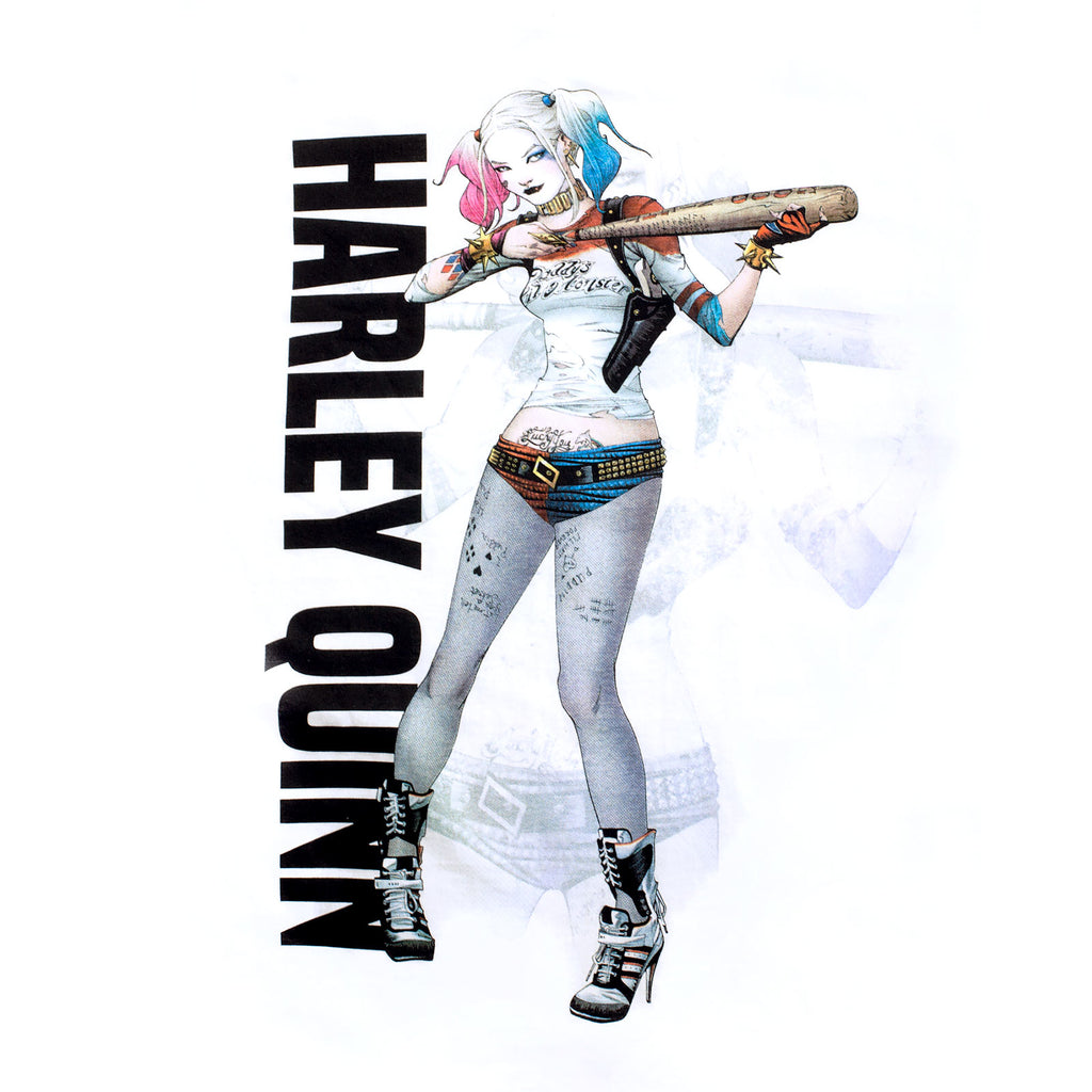 Image produit Suicide Squad - T-shirt affiche Harley Quinn blanc