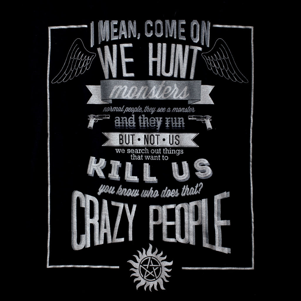 Image produit Supernatural - T-shirt fille Crazy People noir