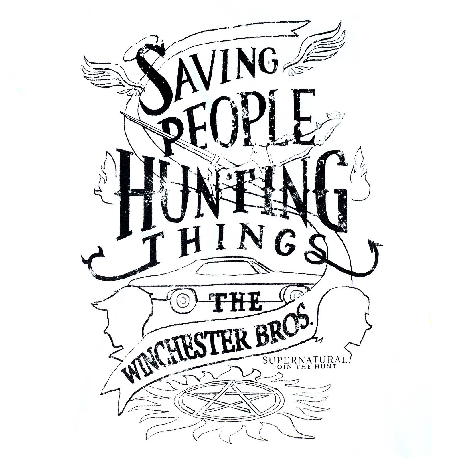 Image produit Supernatural - T-shirt Winchester Bros pour femmes blanc