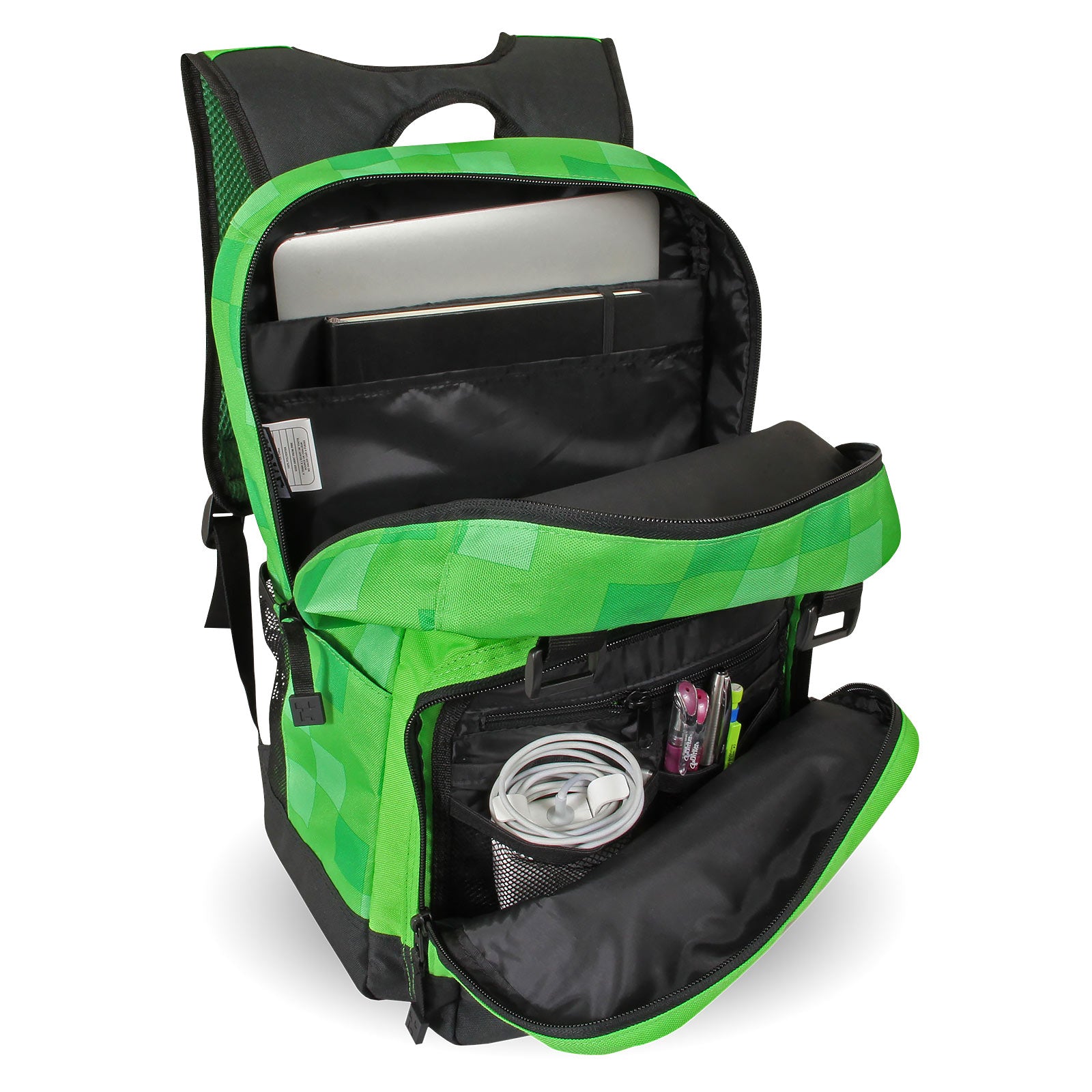 Image produit Minecraft - Creeper Inside sac à dos vert