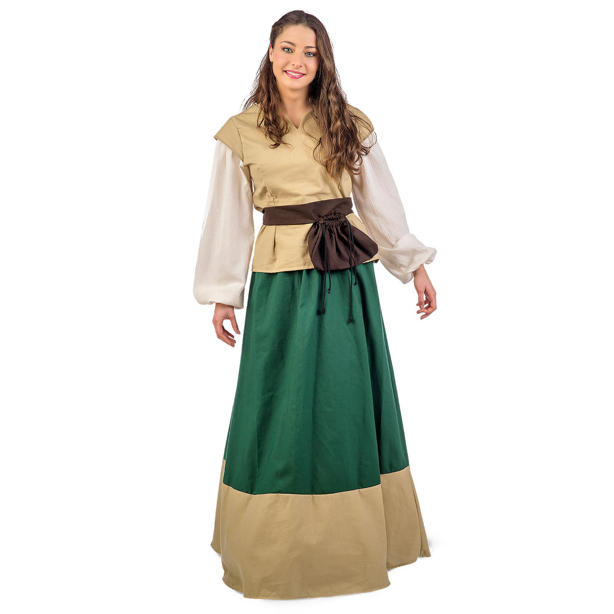 Image produit Costume médiéval pour femmes Juana beige-vert